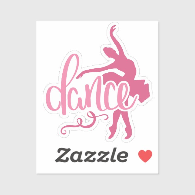 Pink Ballerina Silhouette Ballet Dance Sticker (Sheet)