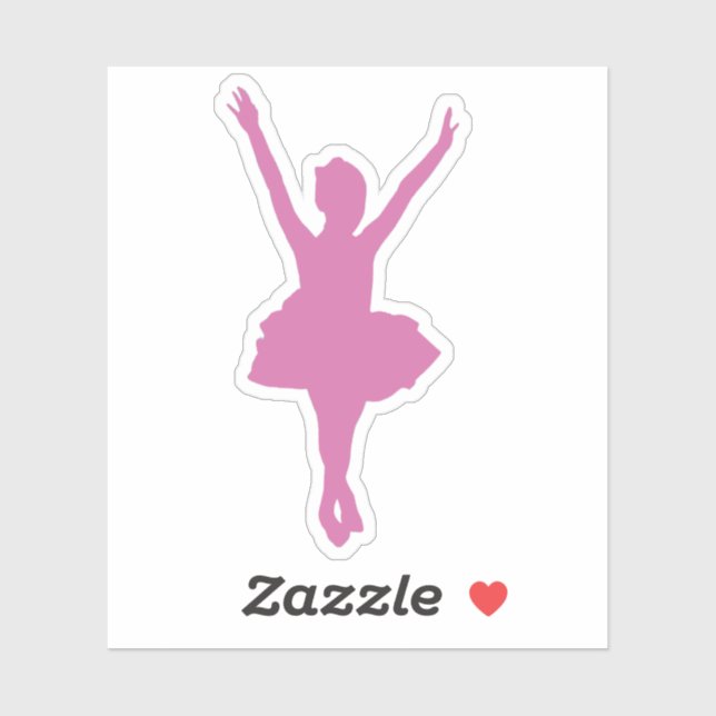 Pink Ballerina silhouette Sticker (Sheet)