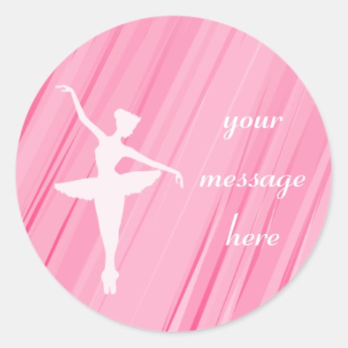 Pink Ballerina Silhouette Stickers