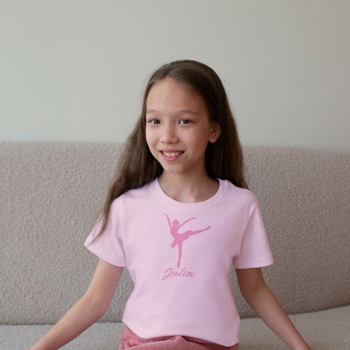 Pink ballerina  silhouette T_Shirt