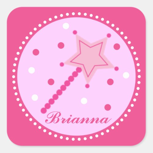 Pink Ballerina Star Wand Sticker