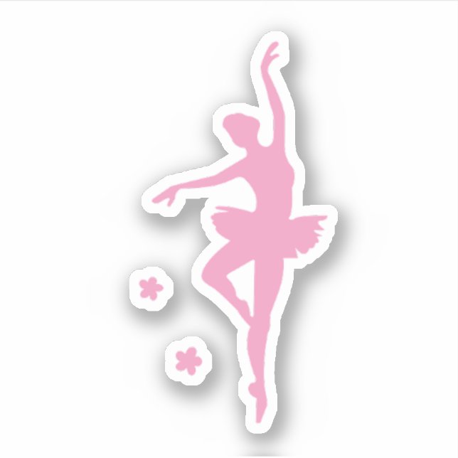 pink ballerina sticker (Front)