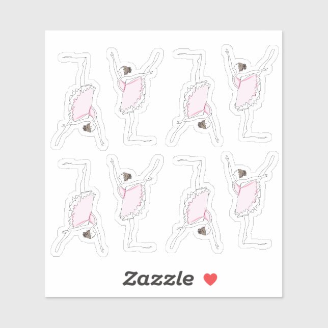 Pink Ballerina Sticker (Sheet)
