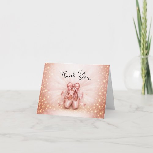 Pink Ballerina Thank You Card