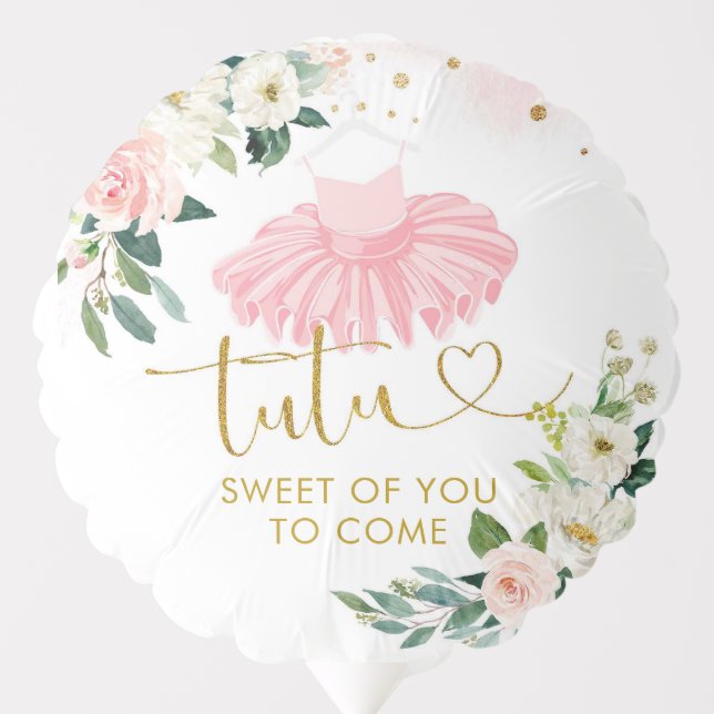Pink Ballerina Tutu Baby Shower Balloon (Front)