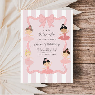 Pink Ballerina Tutu Cute Birthday Invitation