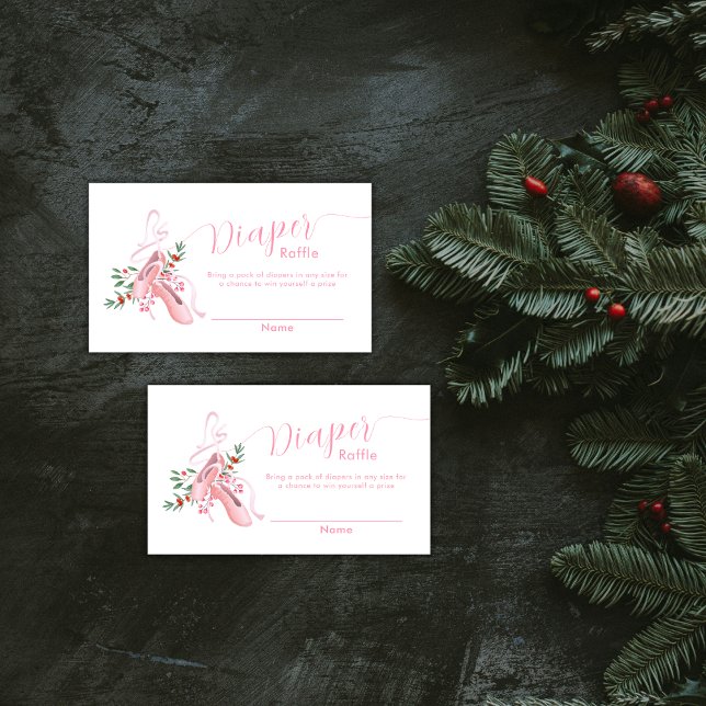 Pink Ballerina Tutu Diaper Raffle Baby Shower  Enclosure Card (Pink Ballerina Tutu Diaper Raffle Baby Shower Enclosure Card)