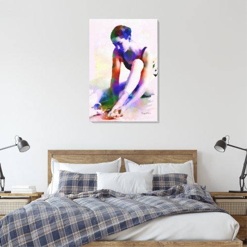 Pink Ballerina Watercolor Contemporary Art Canvas Print