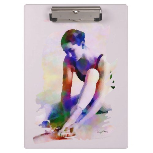 Pink Ballerina Watercolor Contemporary Art Clipboard