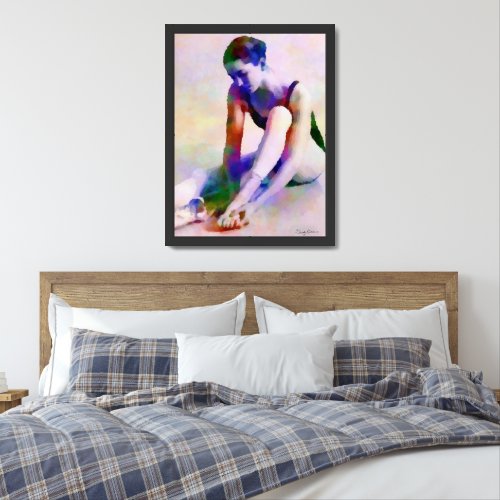 Pink Ballerina Watercolor Contemporary Art Framed Art