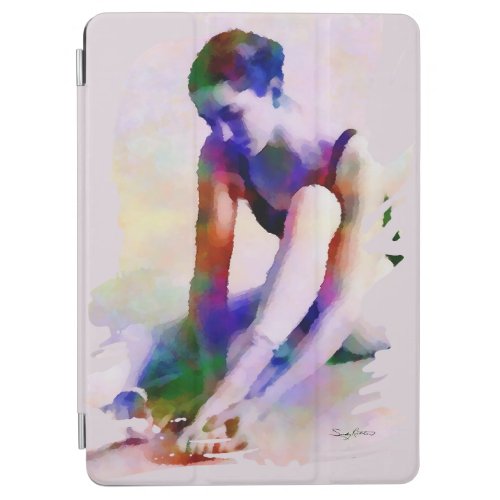 Pink Ballerina Watercolor Contemporary Art iPad Air Cover