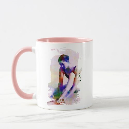 Pink Ballerina Watercolor Contemporary Art Mug