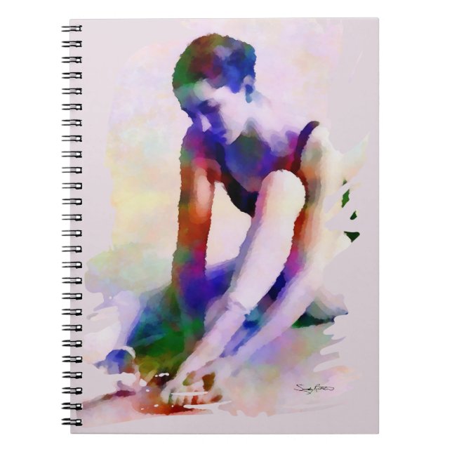 Pink Ballerina Watercolor Contemporary Art Notebook (Front)