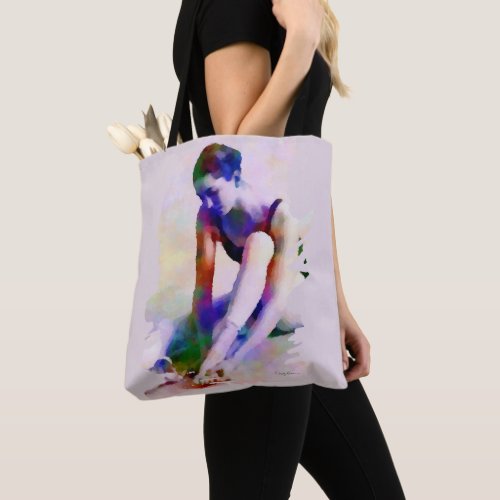 Pink Ballerina Watercolor Contemporary Art Tote Bag