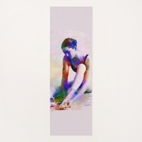 Pink Ballerina Watercolor Contemporary Art Yoga Mat