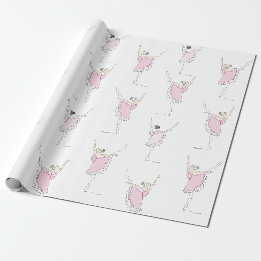 Ballerina Wrapping Paper
 Pink Ballerina Wrapping Paper