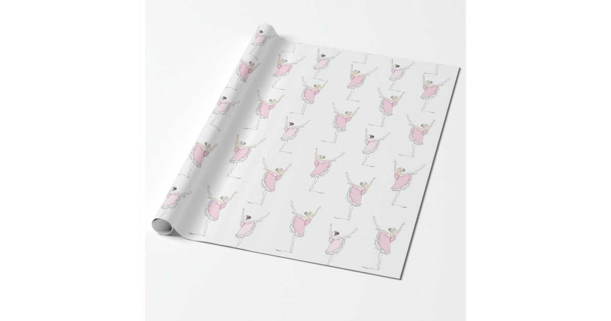 Personalized Ballerina Ballet Name Pretty Wrapping Paper Sheets