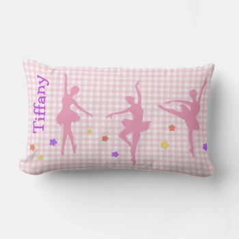 Pink Ballerinas Custom Accent Pillow by Hannahscloset at Zazzle