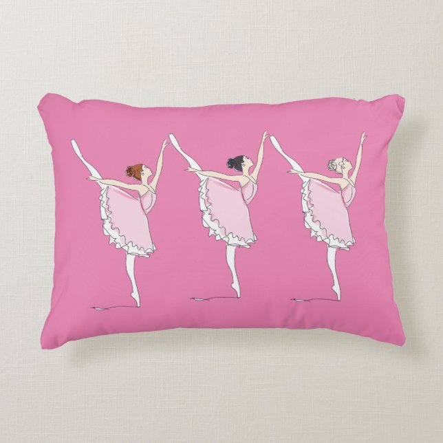 Pink ballerinas pillow (Front)