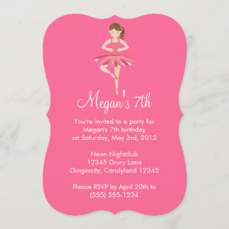 Pink Ballet Birthday Invitation