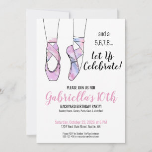 Pink Ballet Birthday Party Invitation
