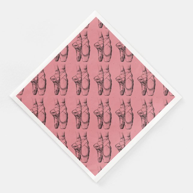 Pink Ballet Birthday Party Themed Paper Napkins (Corner)
