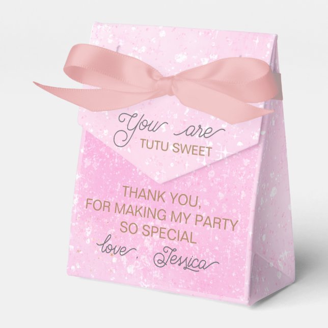 Pink Ballet birthday thank you  Favor Boxes (Front Side)