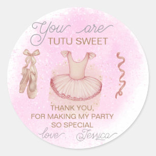 Pink Ballet birthday thank you favor Classic Round Sticker