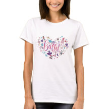 Pink Ballet Calligraphy Design with Doodles