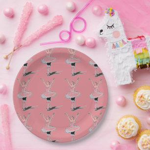 Pink Ballet Dancer Ballerina Girl Birthday Party  Paper Plates