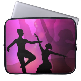 Pink Ballet Dancer Silhouette Laptop Sleeve