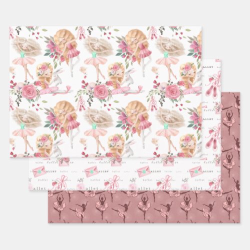 Pink Ballet Dancer Wrapping Paper Sheets