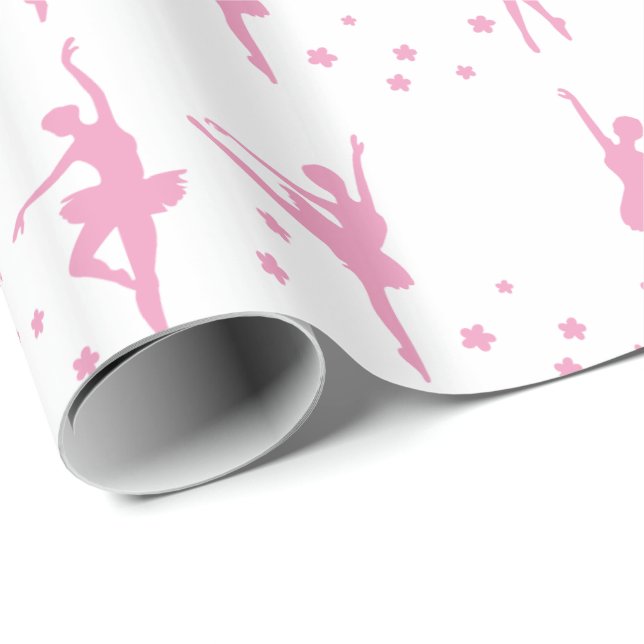 Pink Ballet Dancers Wrapping Paper (Roll Corner)