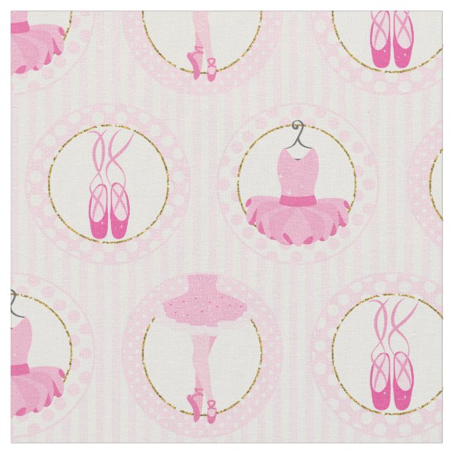 Pink Ballet Dancing - Ballerina Tutu Dancer Fabric (Close Up)