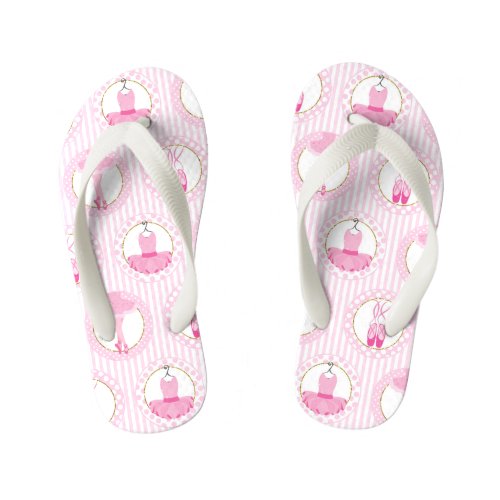 Pink Ballet Dancing _ Ballerina Tutu Dancer Kids Flip Flops