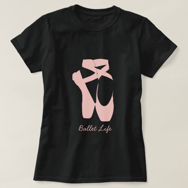 Pink ballet pointe shoes T-Shirt (Design Front)