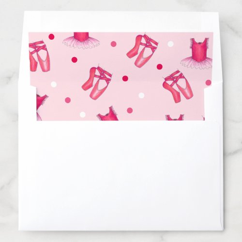 Pink Ballet Pointe Shoes Tutu Ballerina Dance Envelope Liner