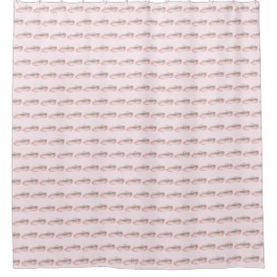 Pink Ballet Shoe Dance Slipper Print Ballerina Shower Curtain