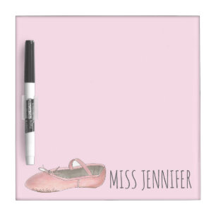 Pink Ballet Shoe Dance Teacher Studio Owner Gift Dry Erase Board