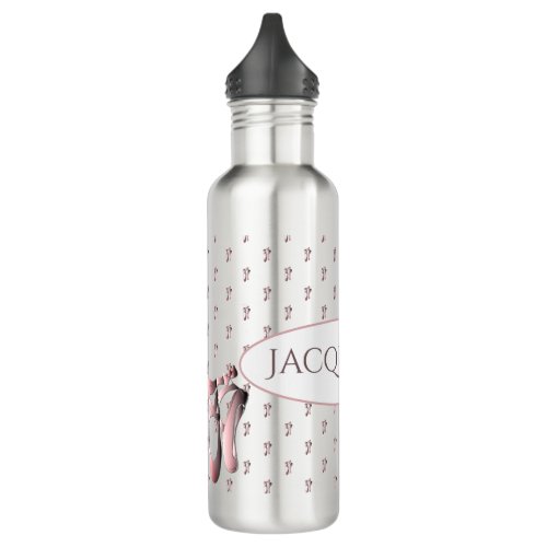 Pink Ballet Shoe Repeat   Stainless Steel Water Bottle