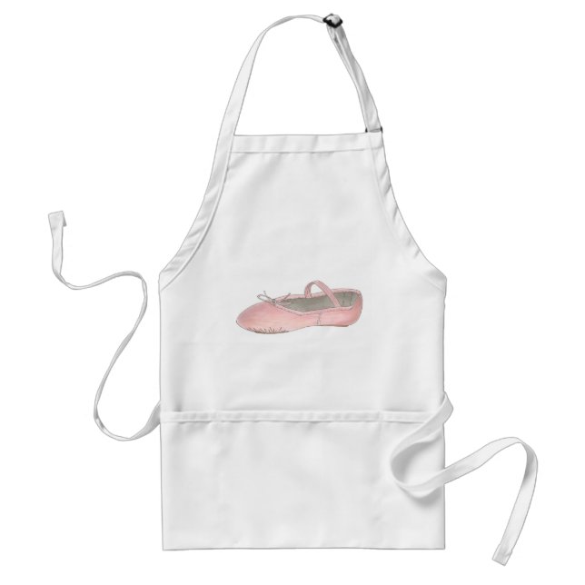Pink Ballet Shoe Slipper Dance Teacher Ballerina Adult Apron (Front)