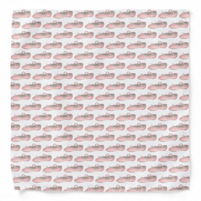 Pink Ballet Shoe Slipper Dance Teacher Ballerina Bandana (Front)