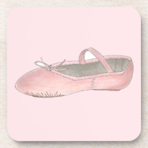 Pink Ballet Shoe Slipper Dance Teacher Ballerina Coaster