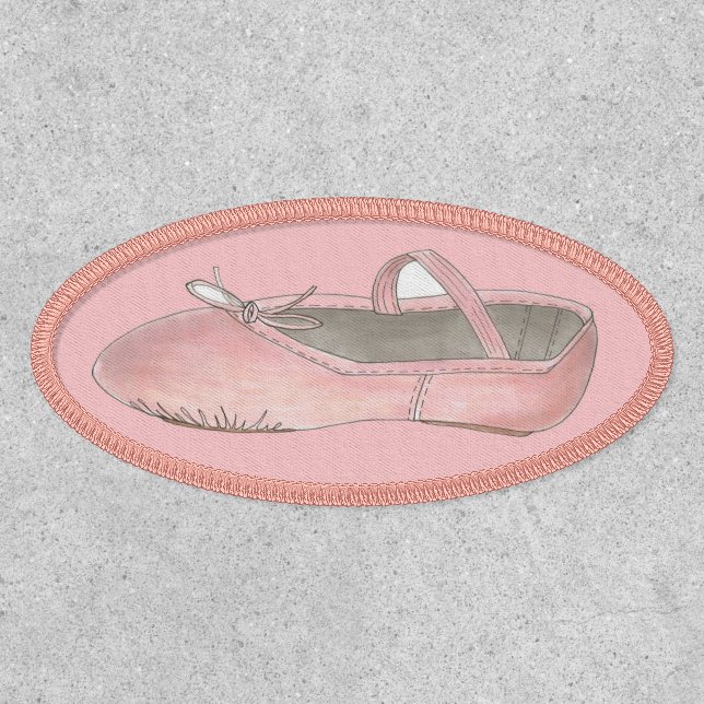 Pink Ballet Shoe Slipper Dance Teacher Ballerina Patch (Front)
