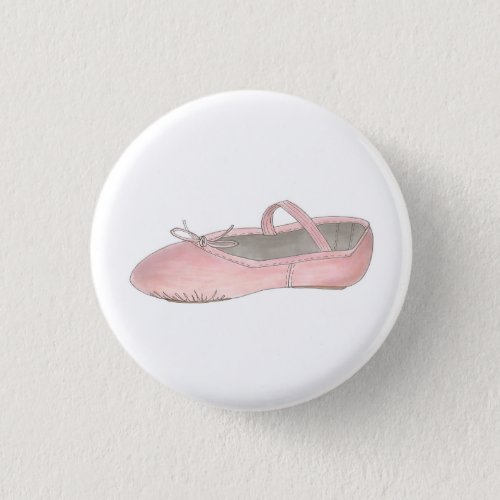 Pink Ballet Shoe Slipper Dance Teacher Ballerina Pinback Button