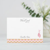 Pink Ballet Shoe Thank You Card (Standing Front)