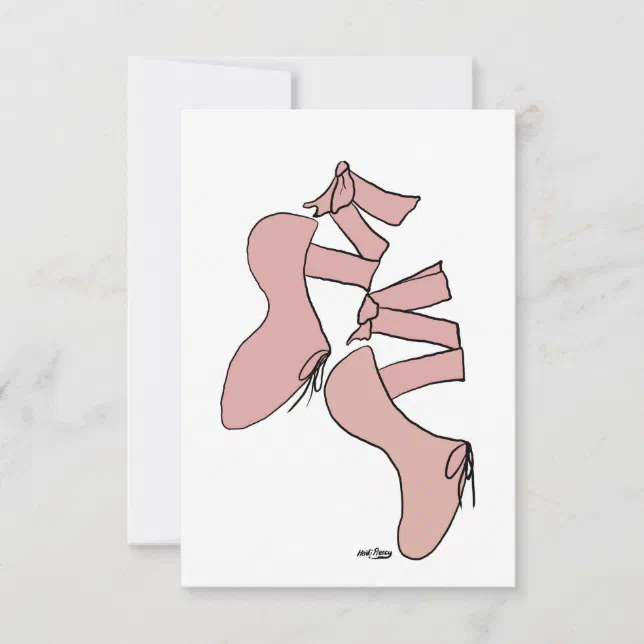 Pink Ballet Shoes Art Invitation | Zazzle