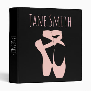 Pink ballet shoes ballet dancer 3 ring binder