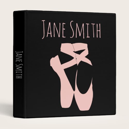 Pink ballet shoes ballet dancer 3 ring binder Pink ballet shoes ballet dancer 3 ring binder