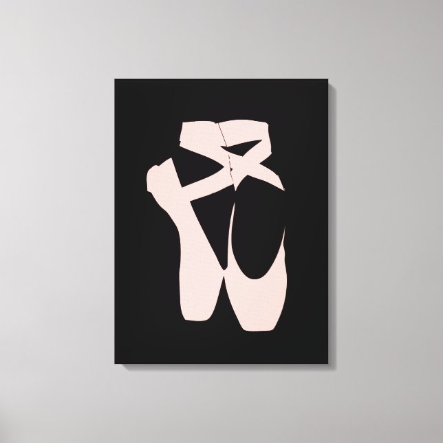 Pink ballet shoes ballet dancer canvas print (Front)
